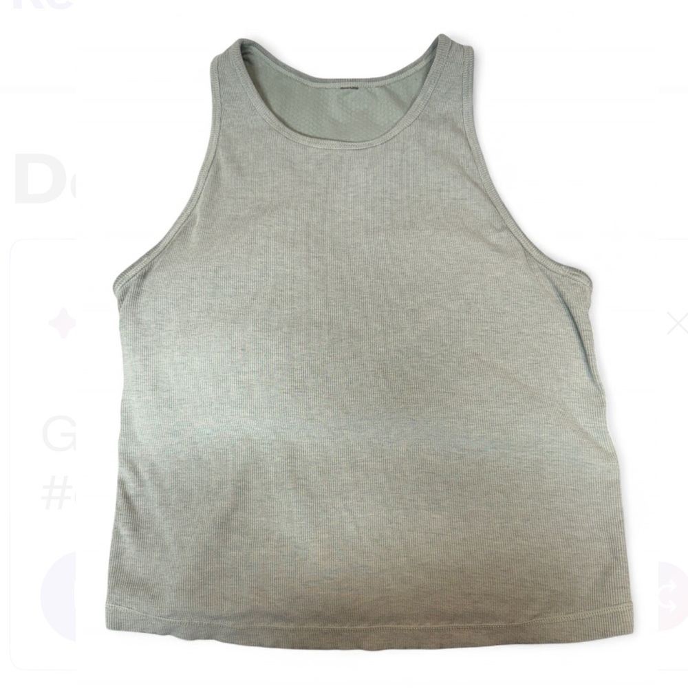 Vuori sage green tank with built-in bra. Like new!